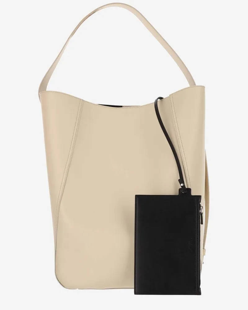 ARMARIUM Women's Leather Shoulder Bag Beige Tote Beige