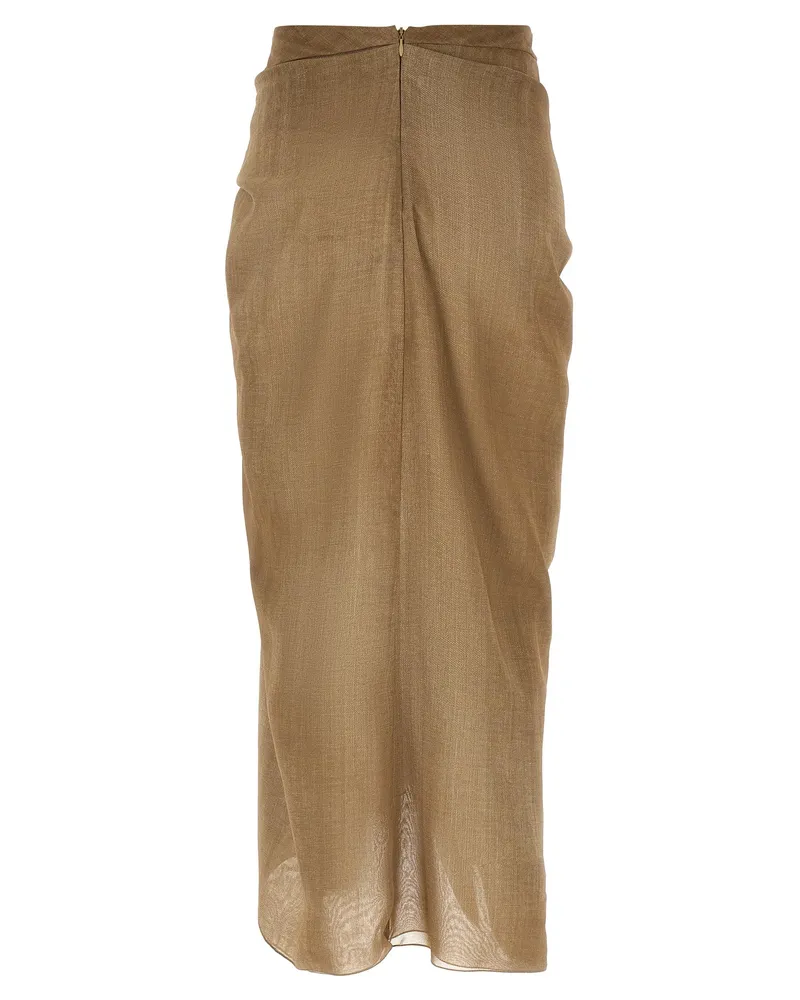 Ermanno Scervino Women's Beige Polyester Mini Skirt Beige