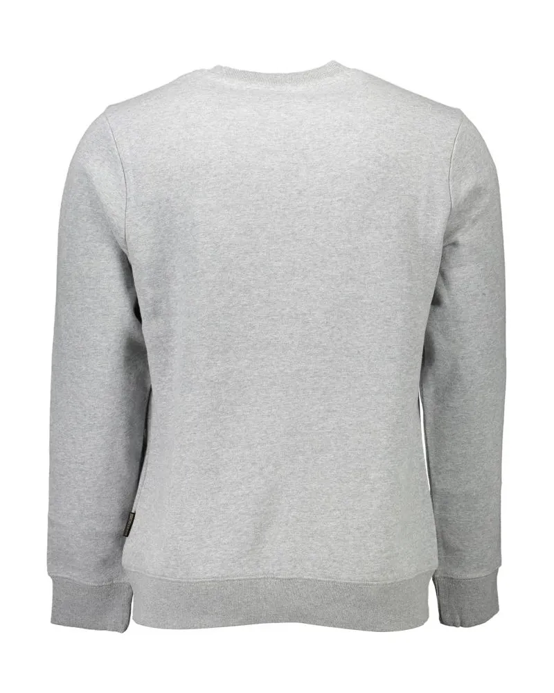 Napapijri Logo-Embroidered Organic Cotton Sweatshirt — Gray Gray