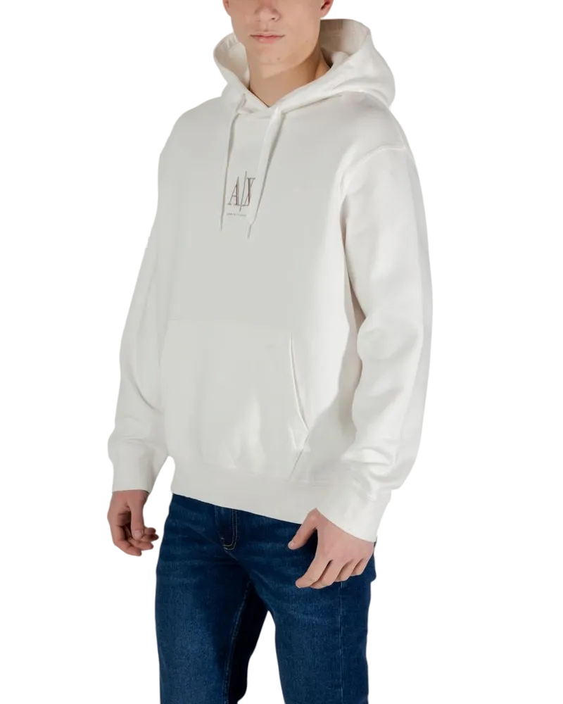 Armani Exchange Embroidered Logo Hoodie — White White