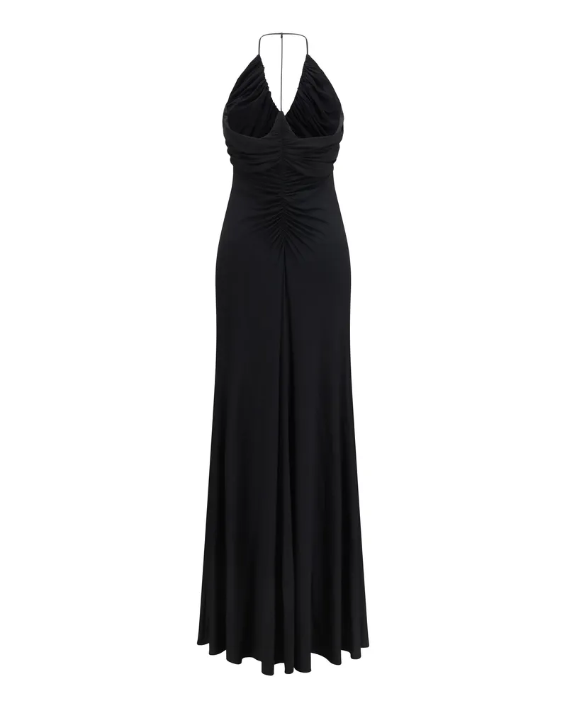 Self-Portrait Women's Jersey Long Dress Black Viscose; Elastane Black