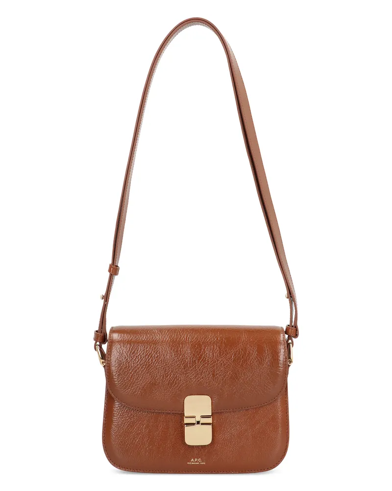 A.P.C. Women's Shoulder Bag Grace Small Leather Brown Cowhide Brown