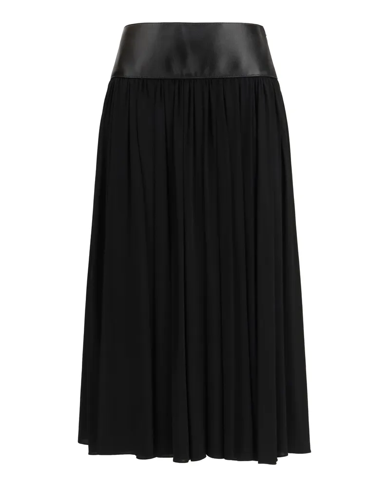 Alaïa Women's Skirt With Leather Belt, Black Viscose Black