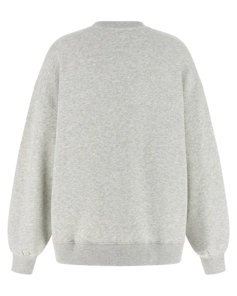 ROTATE Birger Christensen Logo-Embroidered Cotton Sweatshirt — Beige Beige