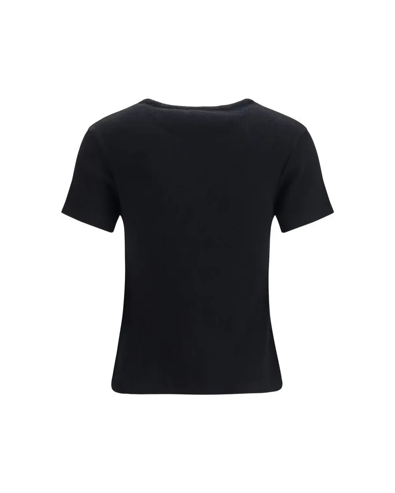 OFF-WHITE Women Black Cotton T-Shirt Black