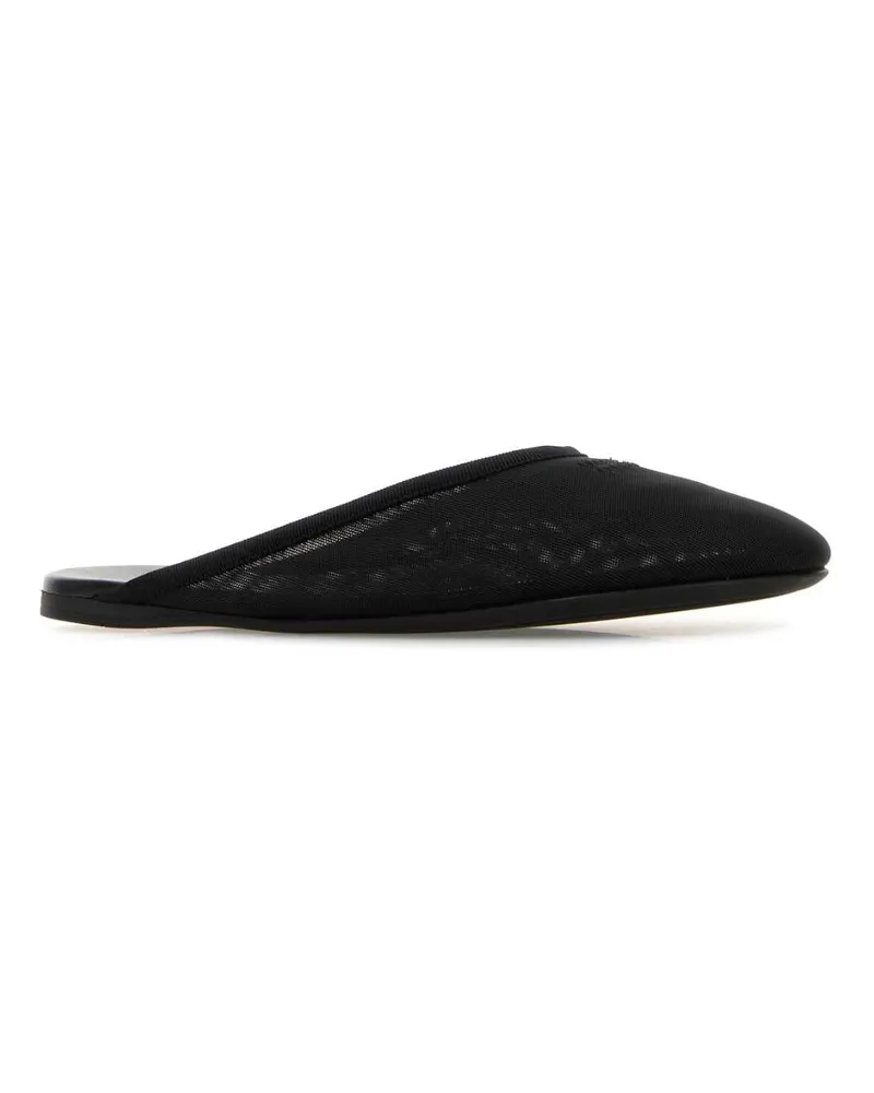 Miu Miu Women's Black Mesh Slippers Nero Flat Shoes Black
