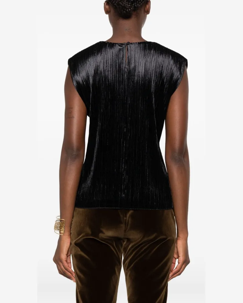 forte_forte Plissé Satin Tank Top — Black Black