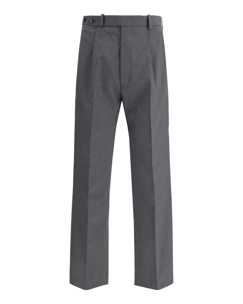 Prada Fleece Wool Trousers — Gray Gray