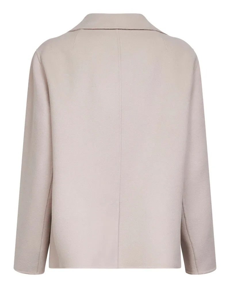 Max Mara Double-Breasted Virgin Wool Coat — Beige Beige