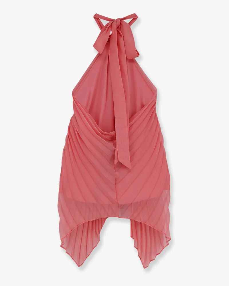 Max Mara Women's Pleated Top Mxevalzer Pink Polyester T-Shirts & Jerseys Pink