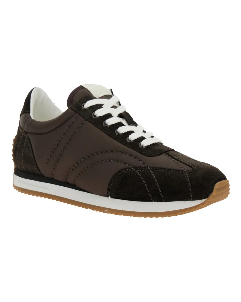 Totême Women's Brown Sneakers With Logo Detail Polyester Recycled Trainers Brown