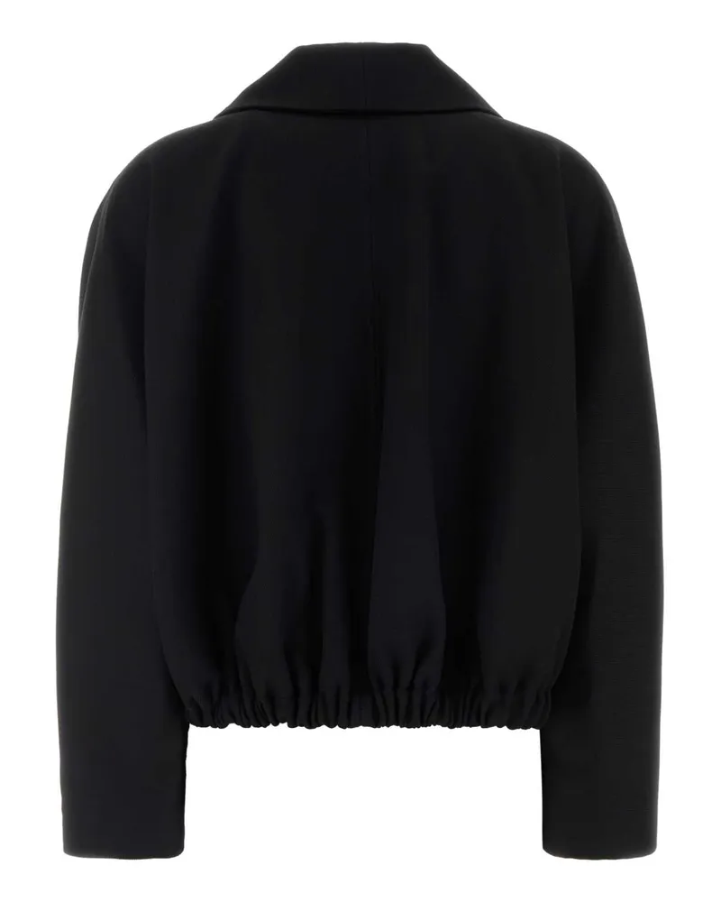 Victoria Beckham Virgin Wool Cropped Jacket — Black Black
