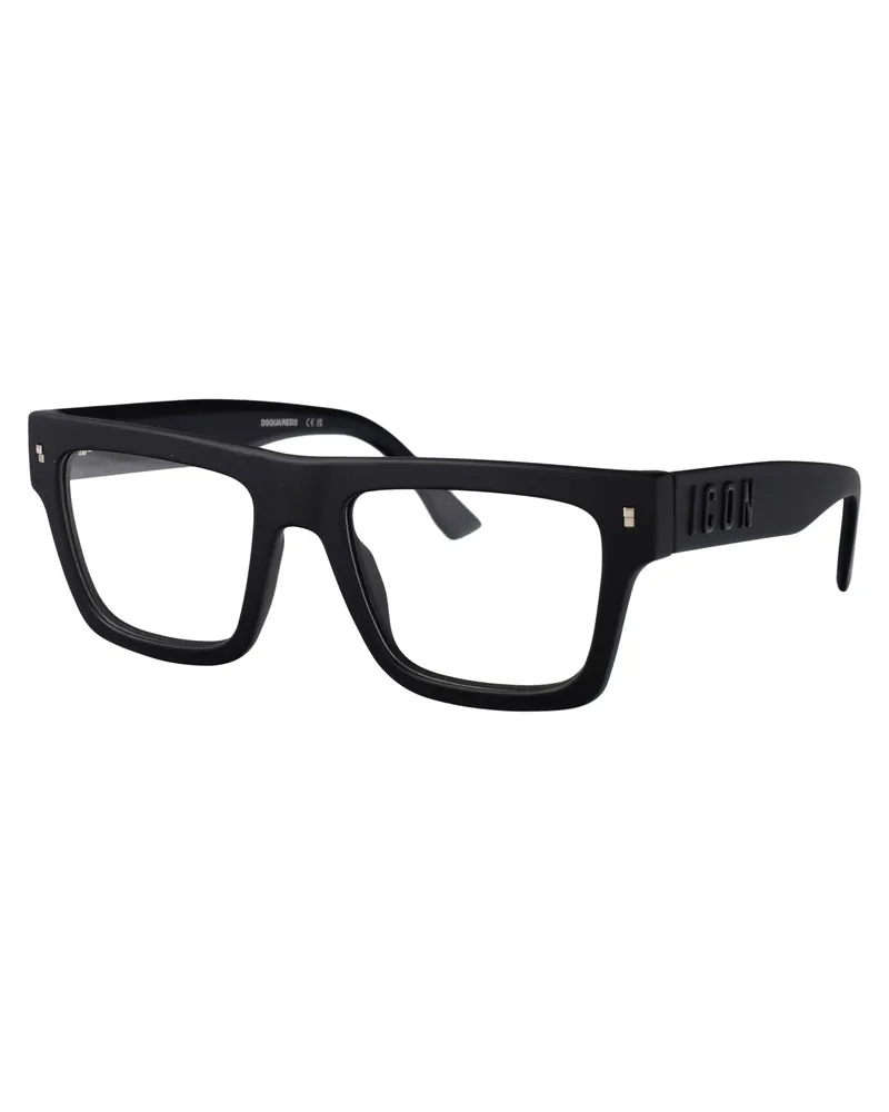 Dsquared2 Men's Sunglasses Icon0023 Matte Black Injected Glasses & Frames Black