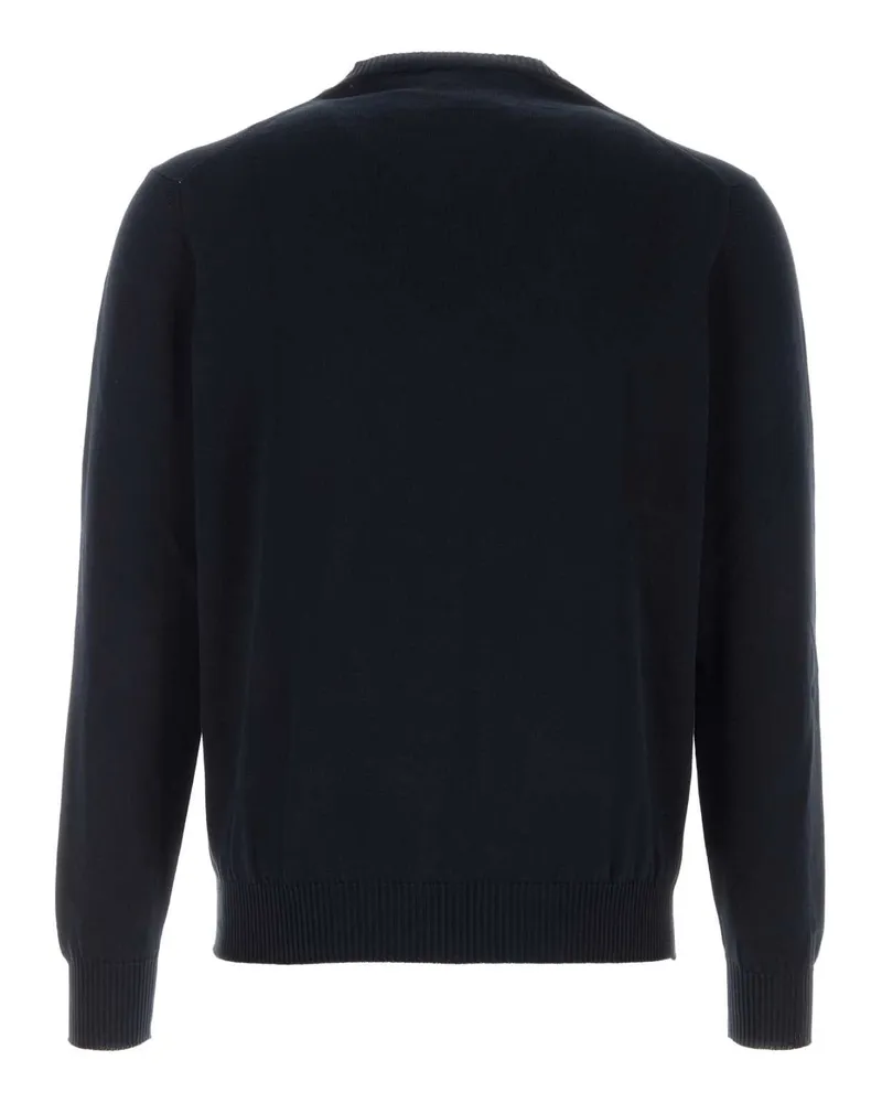 Fedeli Men's Navy Blue Cotton Sweater Blu Exterior: Maglieria Navy