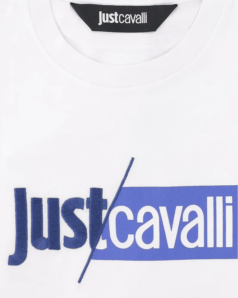 Just Cavalli Men's Cotton T-Shirt White T-Shirts And Polos White
