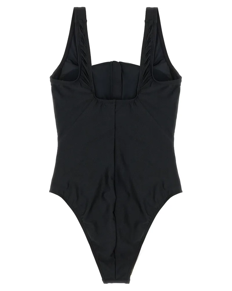 GOLDBERGH Square-Neck Zip Front One-Piece Swimsuit — Black Black