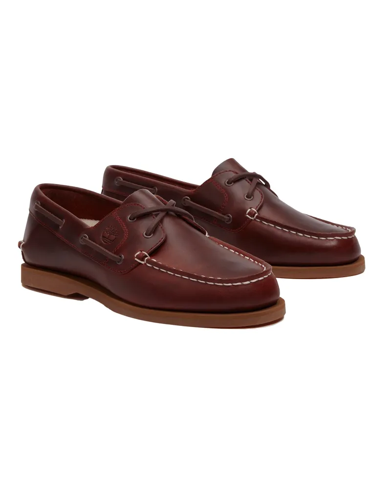 Timberland Women's Boat Shoes Classic Burgundy Full Grain Leather Loafers Burgundy