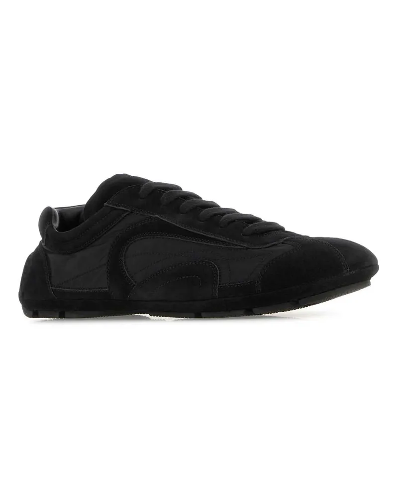Prada Men's Uomo Sneaker Black Leather Nylon Black