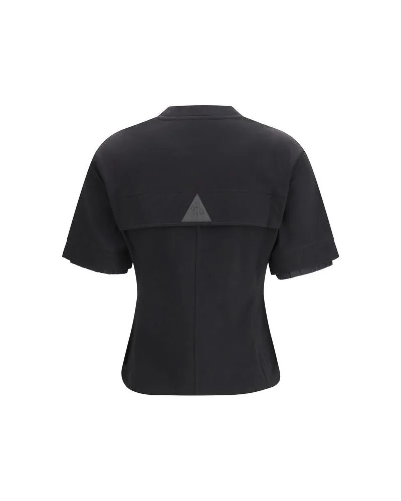 Moncler Women's Black Cotton T-Shirt Black