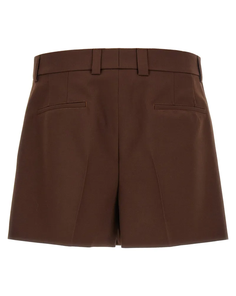 Gucci Wool Twill Shorts — Brown Brown