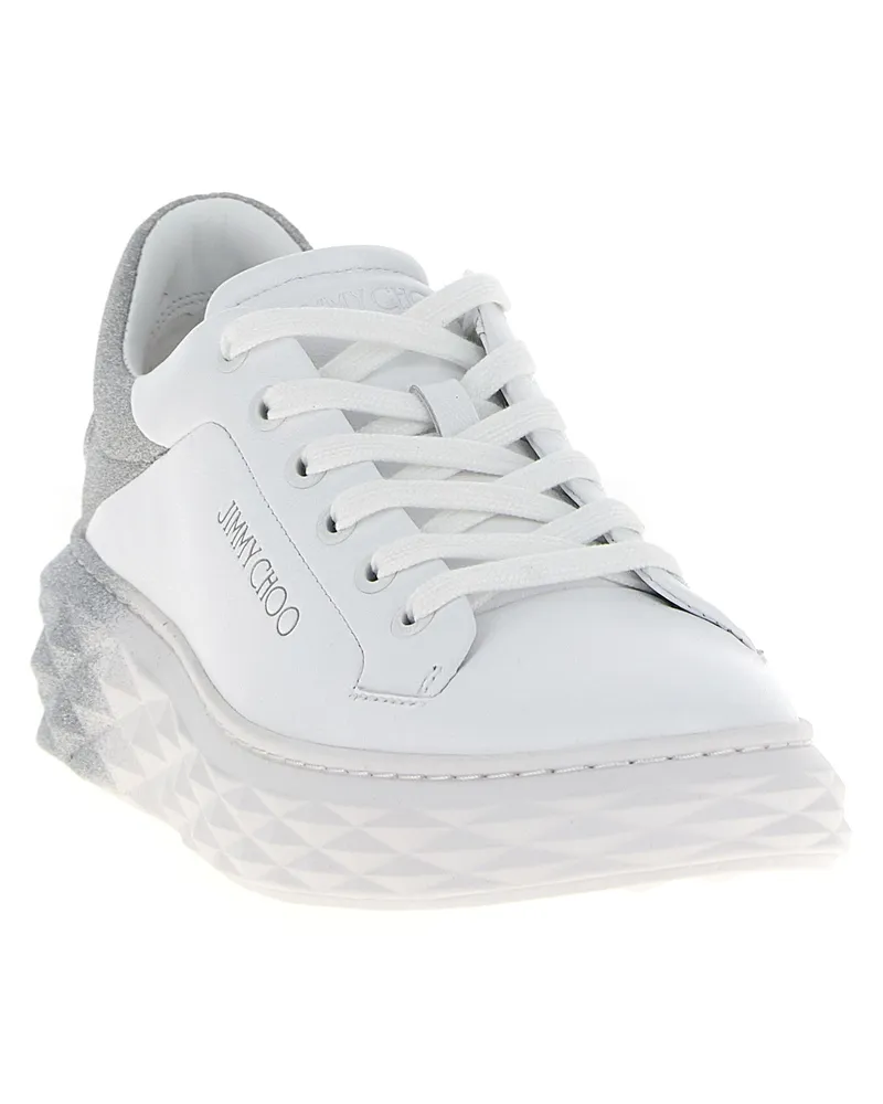 Jimmy Choo Women's Silver Leather Chunky Sneakers Silver