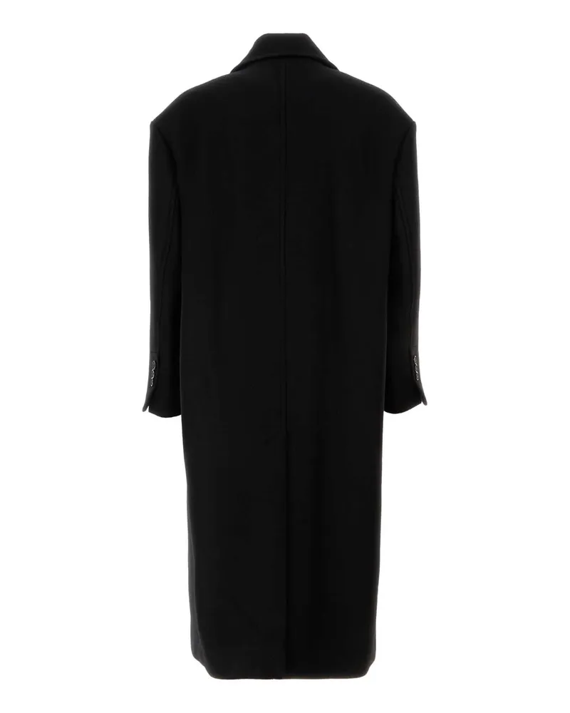 AMI Paris Virgin Wool Double-Breasted Coat Noir