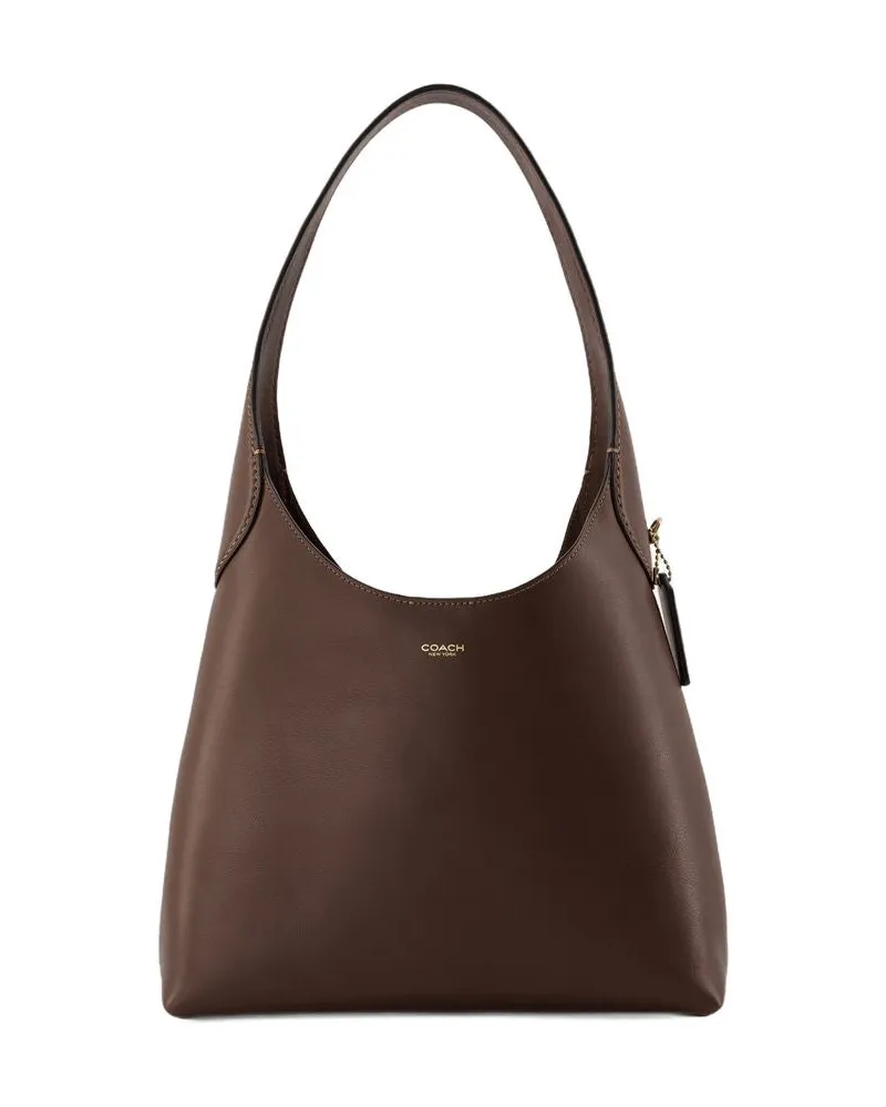Coach Women's Calfskin Leather Shoulder Bag Brown Brown