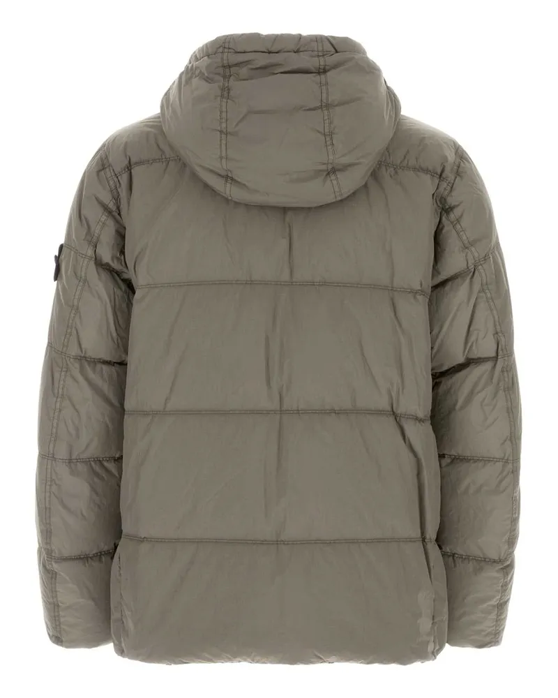 Stone Island Men Grey Nylon Down Jacket Giacche E Gilet Gray