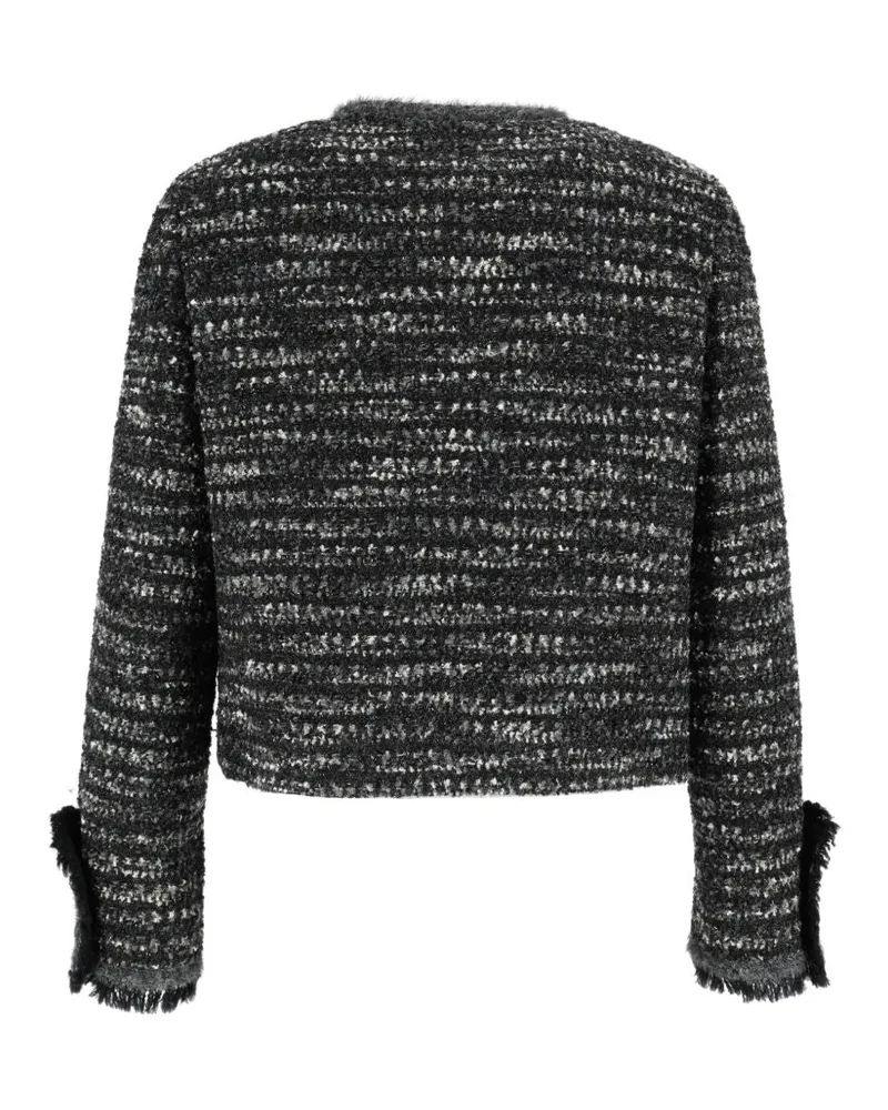 Emporio Armani Textured Tweed Blazer — Black Black