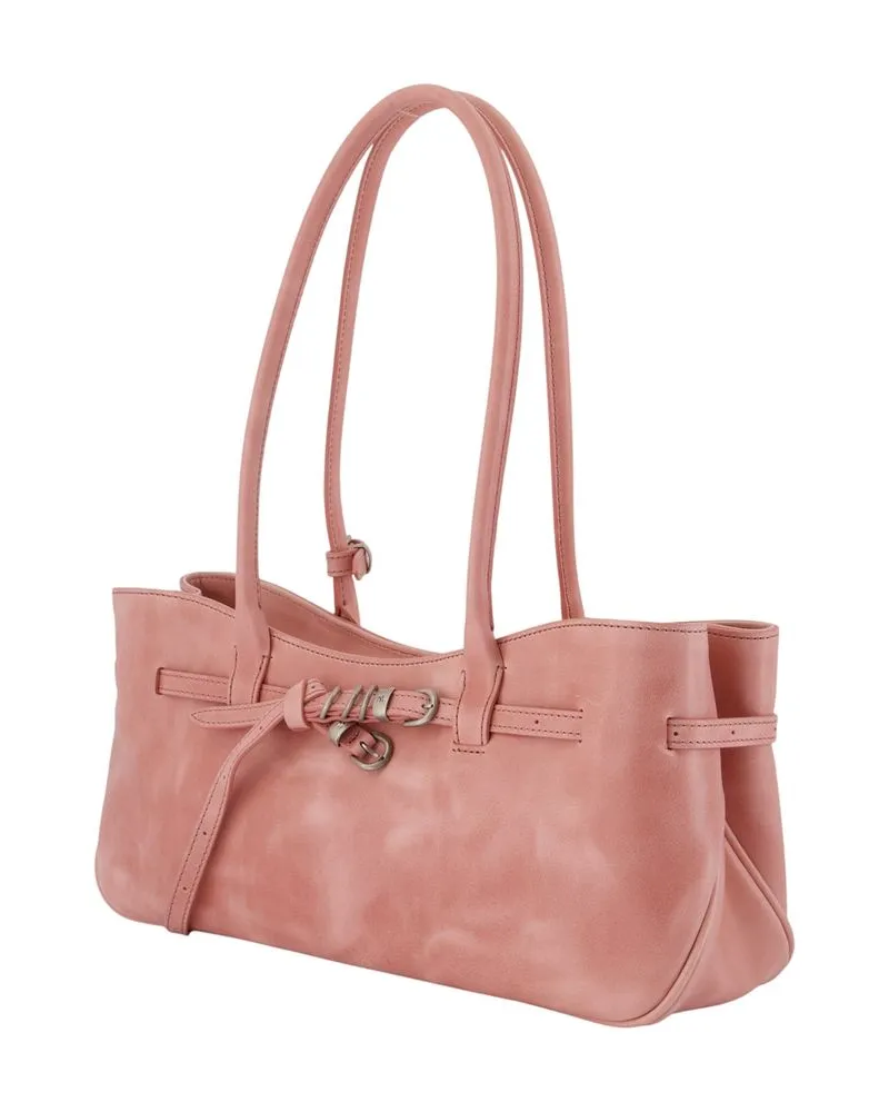 Marge Sherwood Women's Cowhide Leather Shoulder Bag Pink Pink