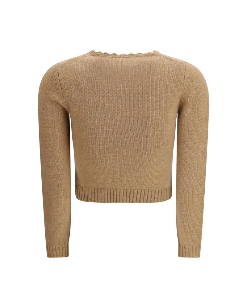 Chloé Women's Brown Wool Sweatshirt Clothing Beige