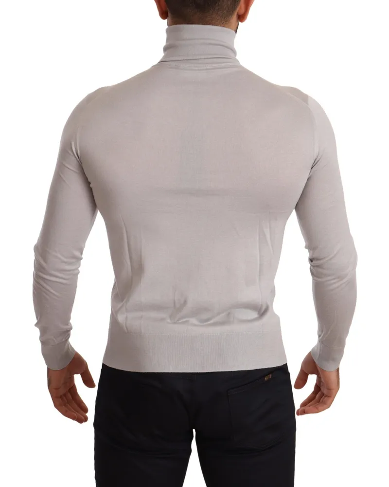 Dolce & Gabbana Men Cashmere & Silk Turtleneck Gray Gray