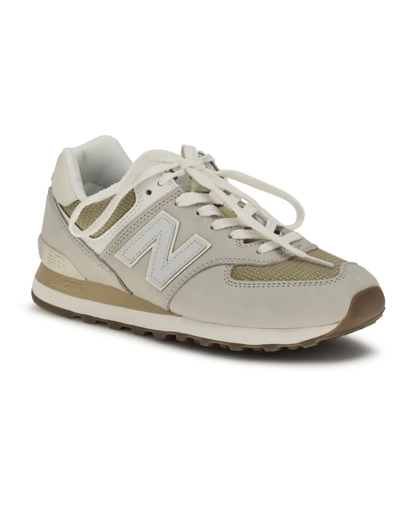 New Balance Unisex Sneakers 574 Silver Metallic Trainers White