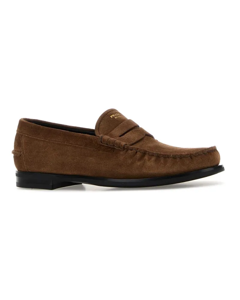 Prada Men's Formale Loafer Brown Suede Brown