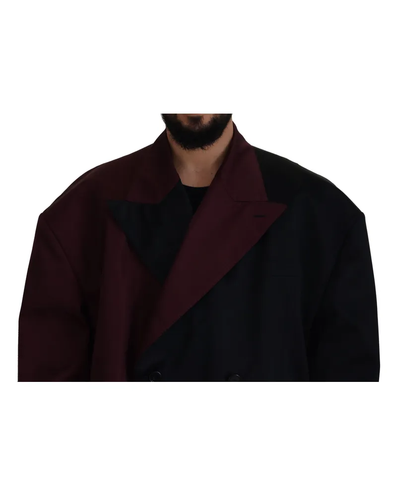 Dolce & Gabbana Men's Bordeaux Polyester Double Breasted Jacket Clothing Multicolor