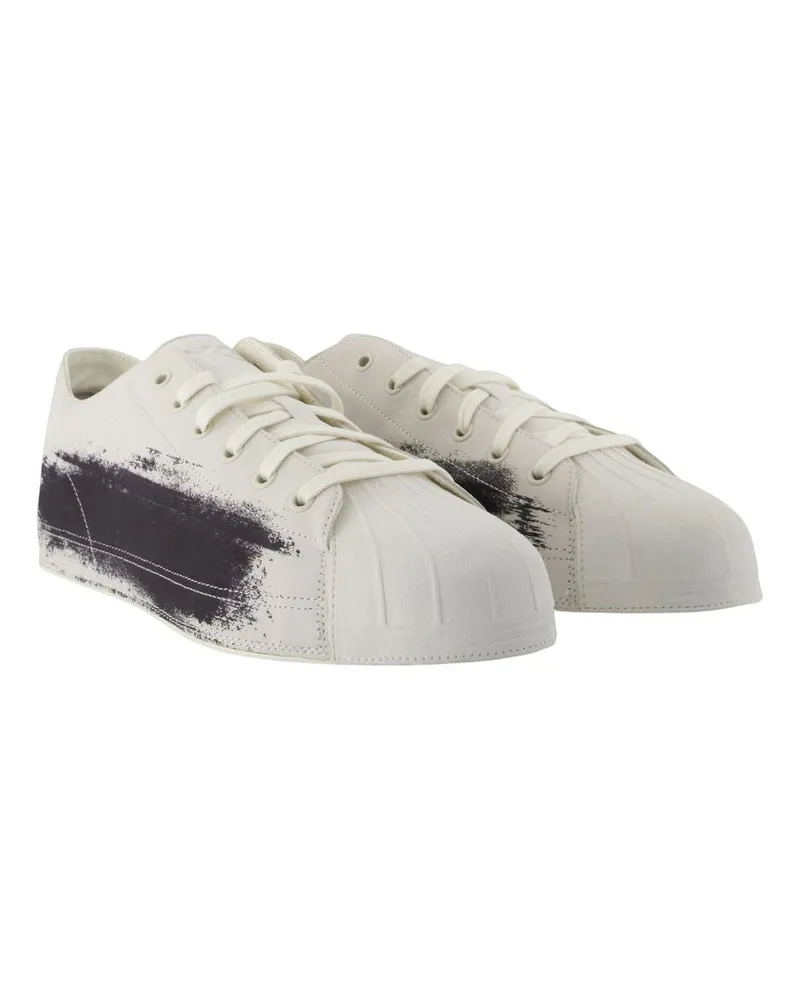 Y-3 Unisex Nizzastar Lo Sneakers -  Leather White Calfskin Shoes White