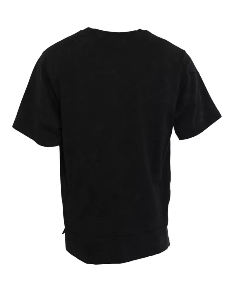 Dolce & Gabbana Men's Black Graphic Print Cotton Crew Neck T-Shirt Black