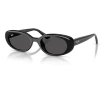 RB4441D667787 Black Oval-Frame Sunglasses — Black