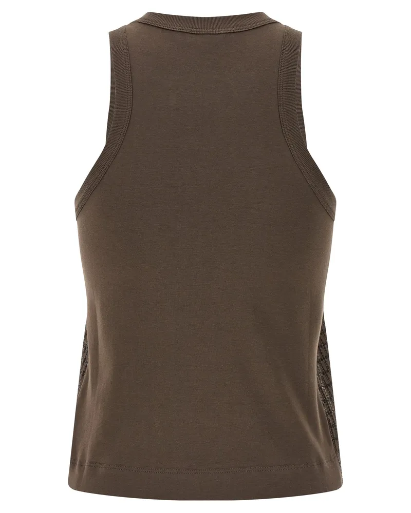 Brunello Cucinelli Women's Brown Cotton Tank Tops Brown