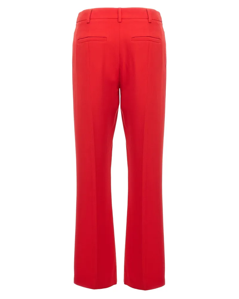 Valentino Garavani Silk Cady Trousers — Red Red