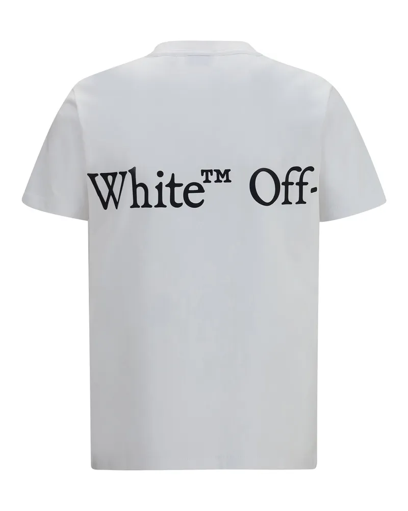 OFF-WHITE Men's Bookish Scarf T-Shirt White Cotton T-Shirts And Polos White