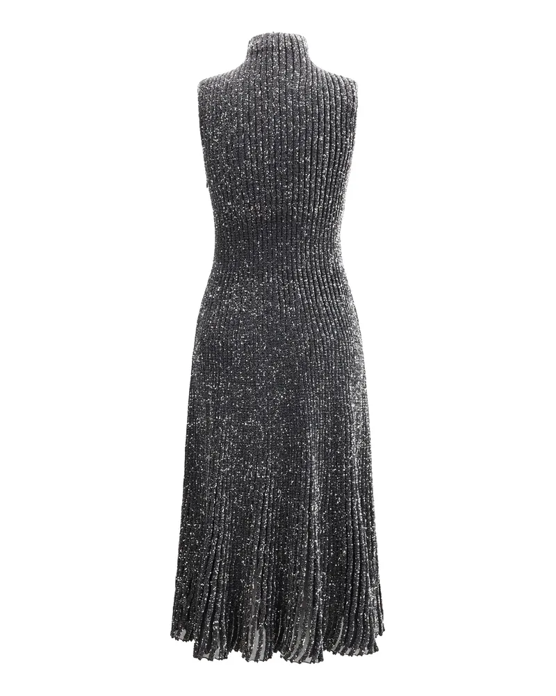 Alaïa All-Over Sequined Midi Dress — Black Black