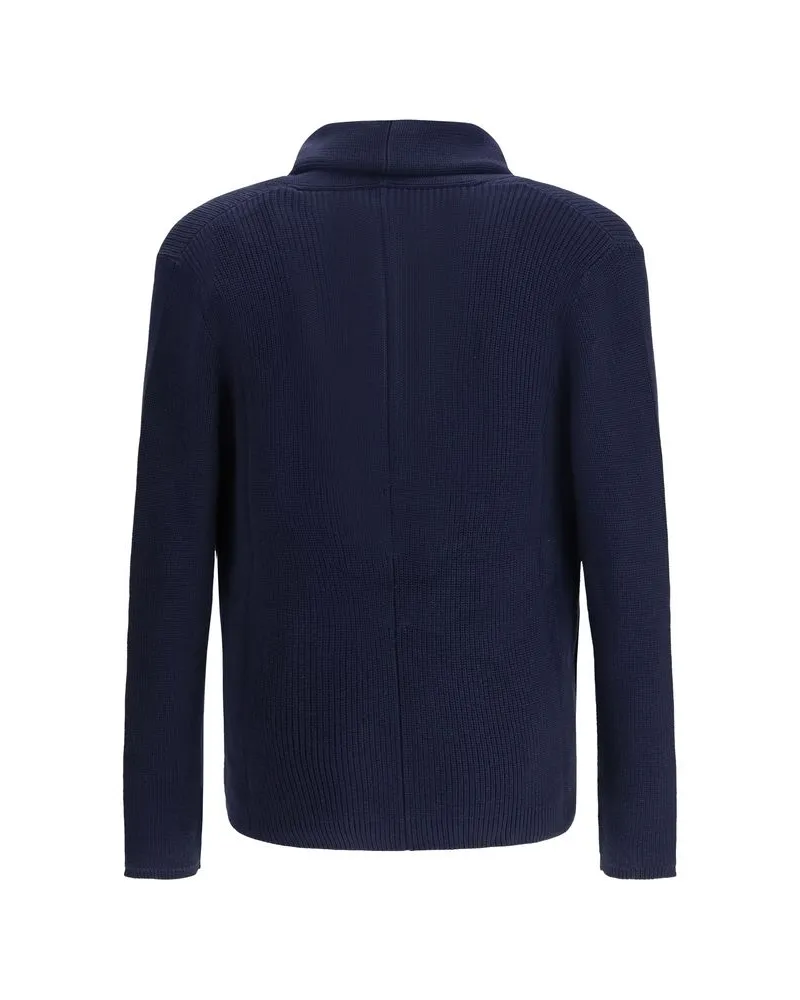 Brunello Cucinelli Men's Blue Cotton Cardigan Clothing Navy