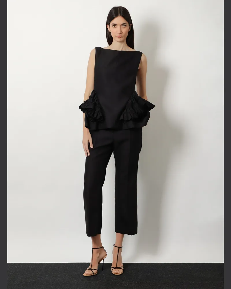 Dries van Noten Women's Top Casey Wool-Silk Black T-Shirts & Jerseys Black