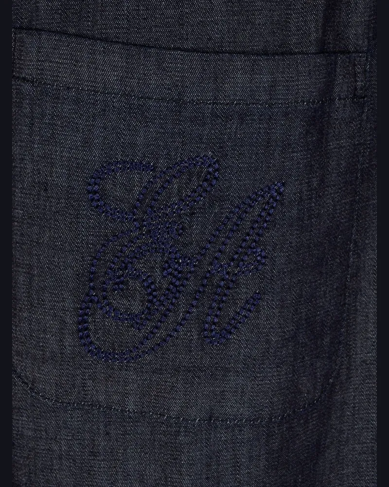 Emporio Armani Denim Cotton Trousers — Navy Navy
