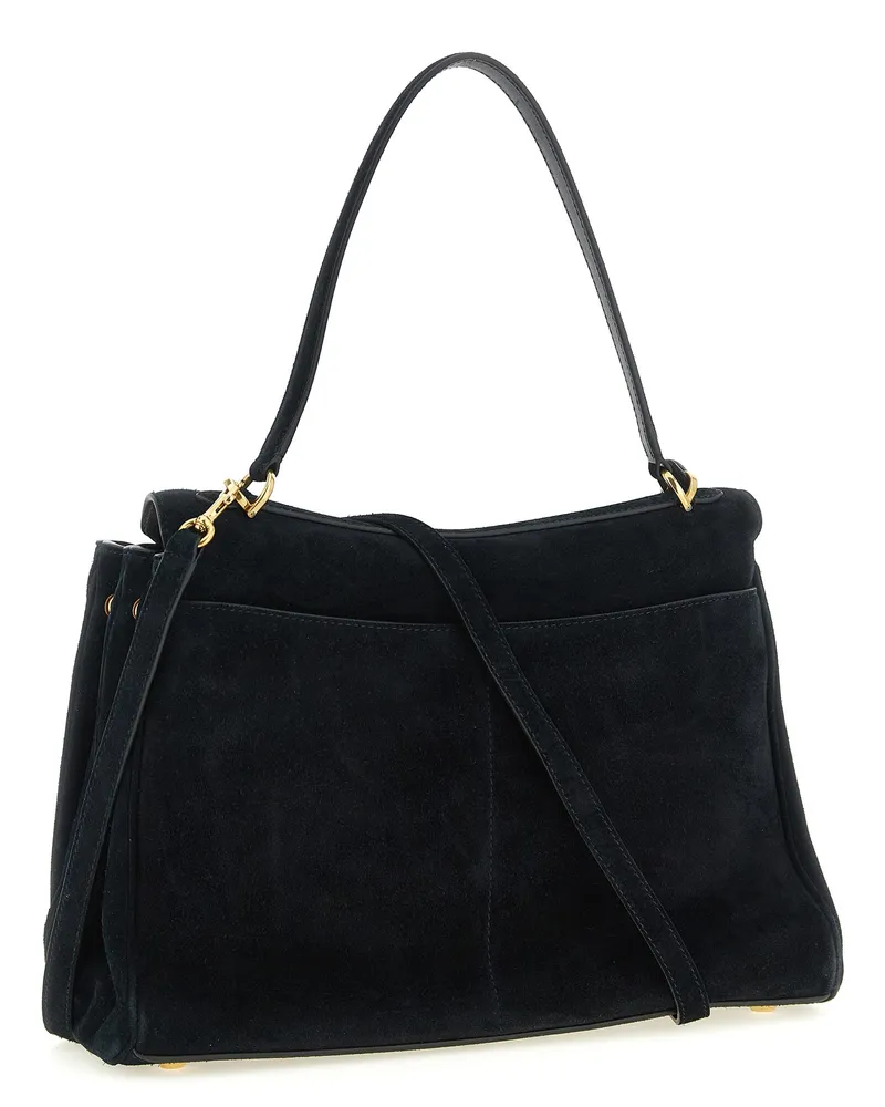 Balenciaga Women's Rodeo Shoulder Bag Black Calfskin Leather Black