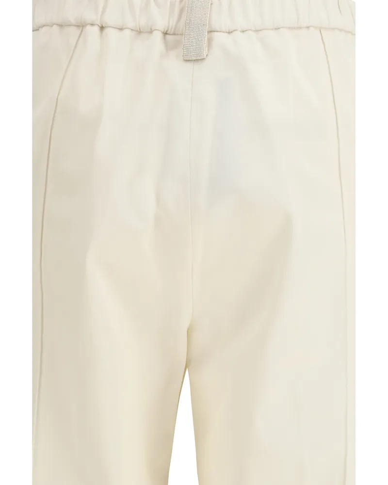 Fabiana Filippi Women's Trousers Cotton Gabardine Cream White