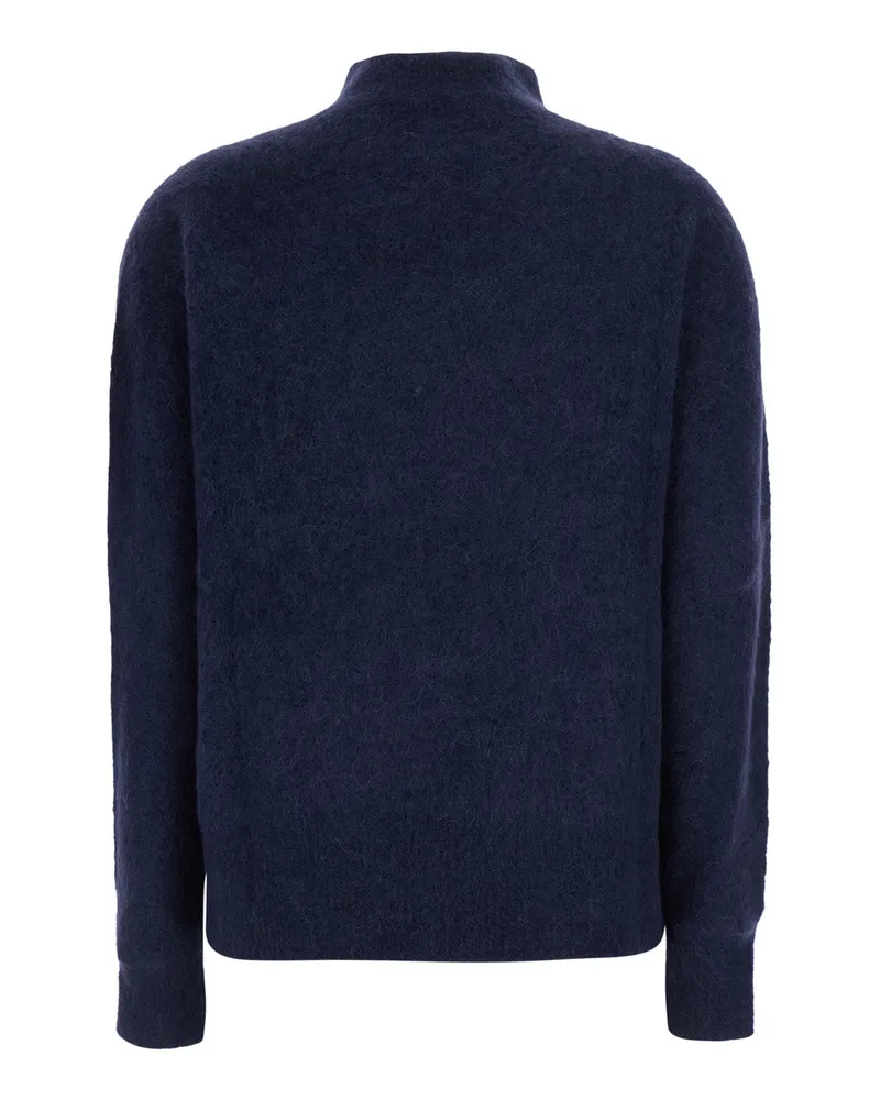 ..,merci Merino Wool Turtleneck Sweater — Blue Blue