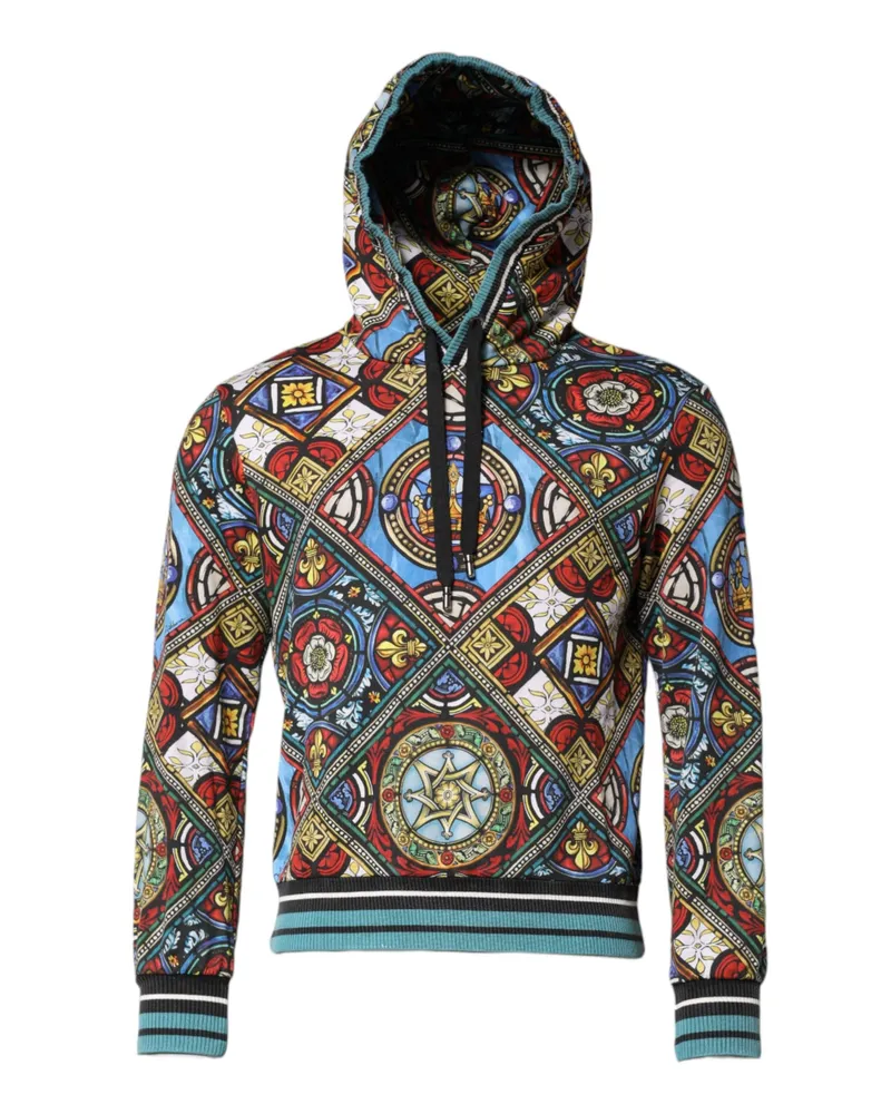 Dolce & Gabbana Stained-Glass Print Hoodie — Multicolor Multicolor