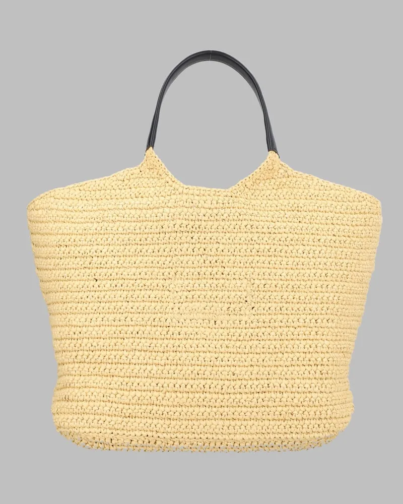 Balmain Women's Shopper Bag Crochet Beige Viscose Shoulder Beige